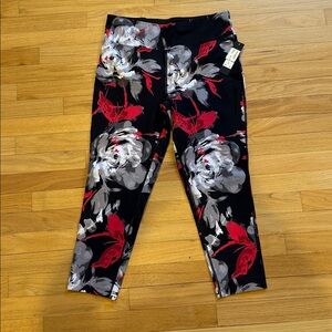 Floral Print Leggings by Donna Karan Active